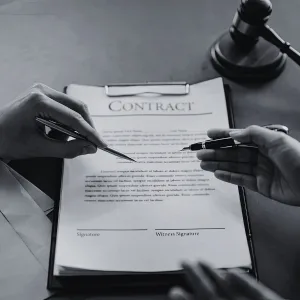 Close-up of an unsigned contract on a desk — what happens without a business agreement, Cohen Legal